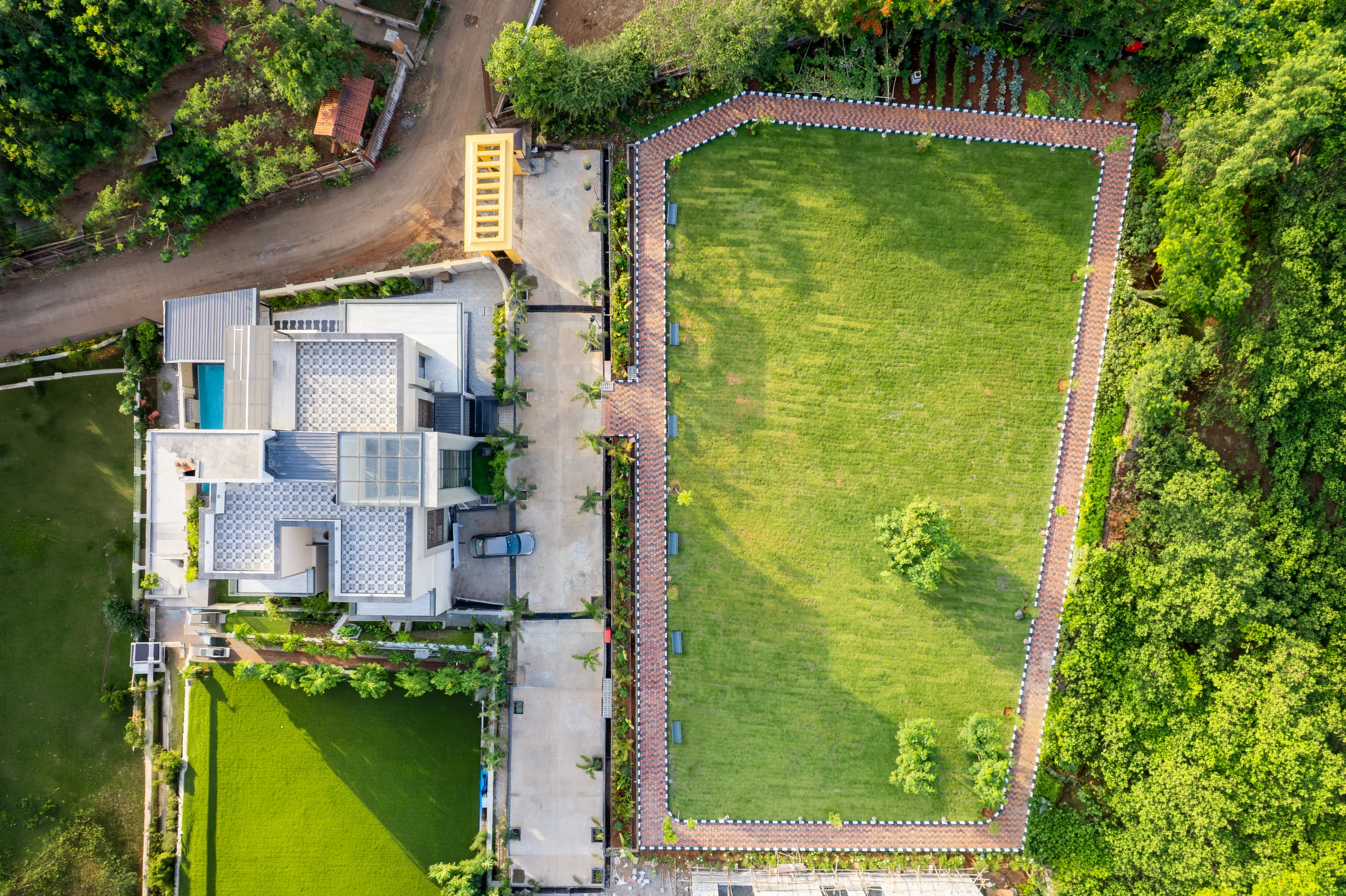 Aerial villa panorama
